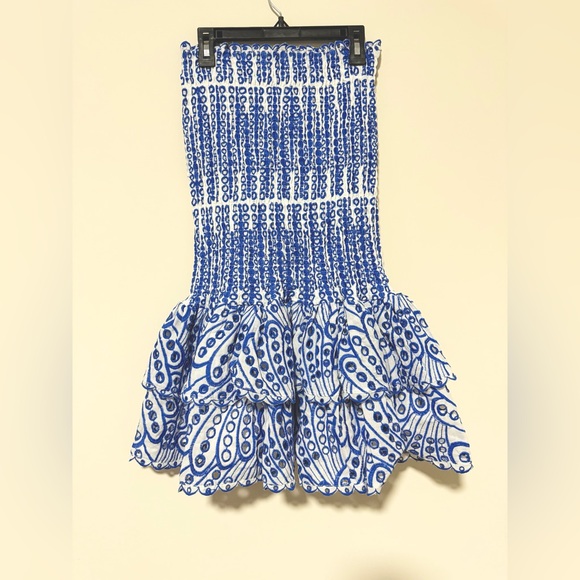 Zoe Sydney Strapless Blue and White Dress. Size S. Like New Condition. - Picture 7 of 8